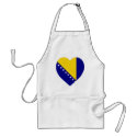 Bosnia & Herzegovina Flag Heart aprons