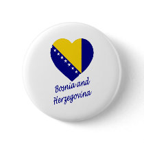 Bosnia & Herzegovina Flag Heart buttons by Vexillophile Bosnia & Herzegovina Flag Heart buttons