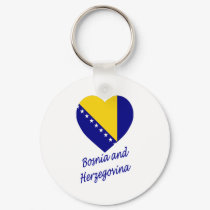 Bosnia & Herzegovina Flag Heart keychains by Vexillophile Bosnia & Herzegovina Flag Heart keychains