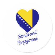 Bosnia & Herzegovina Flag Heart stickers
