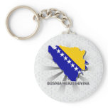 Bosnia Herzegovina Flag Map 2.0 Keychains