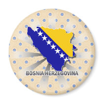 Bosnia Herzegovina Flag Map 2.0 Refrigerator Magnet