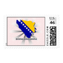 Bosnia Herzegovina Flag Map 2.0 Postage Stamps
