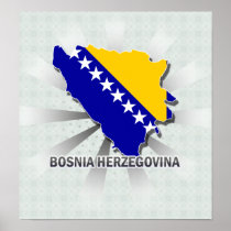 Bosnia Herzegovina Flag Map 2.0 Poster