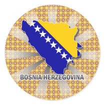 Bosnia Herzegovina Flag Map 2.0 Round Stickers