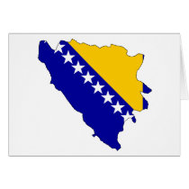 Bosnia Herzegovina flag map Greeting Card
