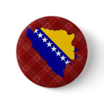 Bosnia Herzegovina Flag Map full size Pinback Buttons