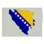 Bosnia Herzegovina Flag Map full size Greeting Cards