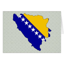 Bosnia Herzegovina Flag Map full size Greeting Cards