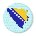Bosnia Herzegovina Flag Map full size Fridge Magnets