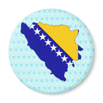 Bosnia Herzegovina Flag Map full size Fridge Magnets