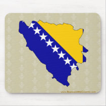 Bosnia Herzegovina Flag Map full size Mousepad