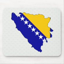 Bosnia Herzegovina Flag Map full size Mousepad