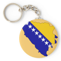 Bosnia Herzegovina flag map Key Chains