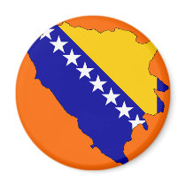 Bosnia Herzegovina flag map Magnet