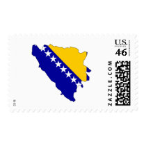 Bosnia Herzegovina flag map postage