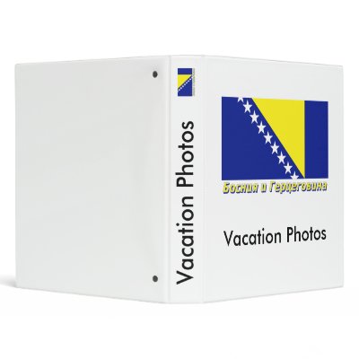 Bosnia & Herzegovina Flag with name in Russian 3 Ring Binders by Vexillophile