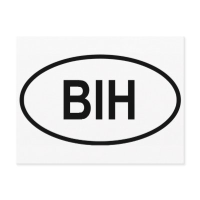 Bosnia & Herzegovina Int'l Vehicle Reg. Code Post Card by abbeyz71