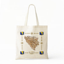 Bosnia Herzegovina Map + Flags Bag