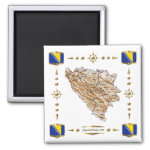 Bosnia Map Flags Magnet