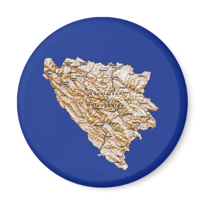 Bosnia Herzegovina Map Magnet by FlagAndMap