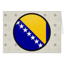 Bosnia Herzegovina quality Flag Circle Greeting Card