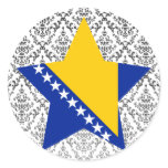 Bosnia+Herzegovina Star Round Stickers