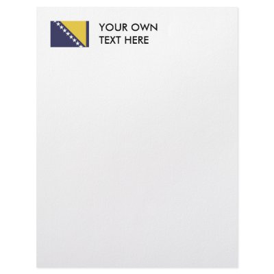 Bosnia Herzgovina Customized Letterhead by flagshirts