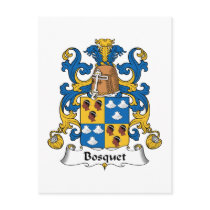 Bosquet Family Crest postcards by coatsofarms Bosquet Family Crest postcards