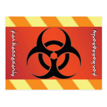 Boss Biohazard Warning Labels Post Cards