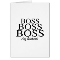 Boss Boss Boss, Any Questions? cards