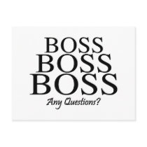 Boss Boss Boss, Any Questions? postcards