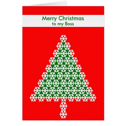 Boss Christmas Card Christmas Tree On Red Zazzle