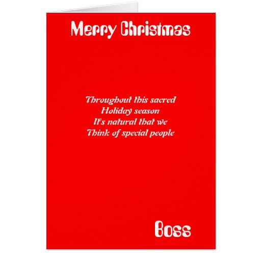 Boss Christmas greeting cards  Zazzle