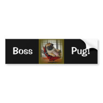 Boss Pug! Bumper Stickers