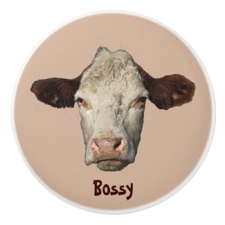 Bossy the Cow Ceramic Knob