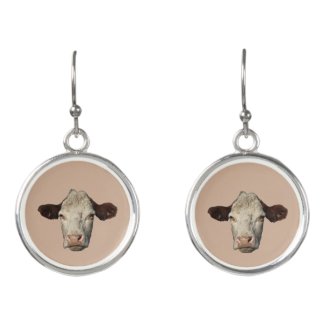 Bossy the Cow Farm Animal Drop Earrings