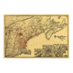 Boston and Maine Railroad Map 1898 Poster
