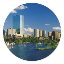 Boston Back Bay Area Round Stickers