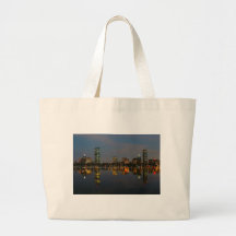 Boston Backbay at Night Canvas Bags