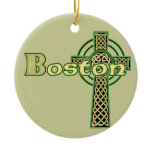 Boston Celtic Cross Ornament