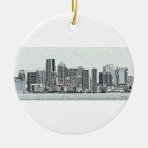 Boston Cityscape Spartan New England Ornaments