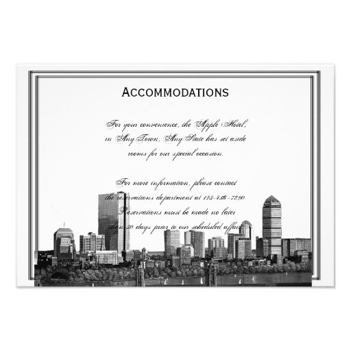 Boston Destination Wedding Accomodations Personalized Announcement