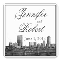 Boston Destination Wedding Envelope Seal Square Sticker