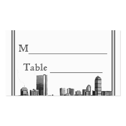 Boston Destination Wedding Place Card Business Cards (front side)