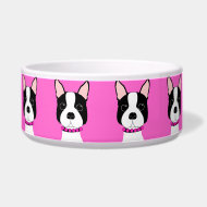 Boston Girl Boston Terrier Dog Bowl petbowl