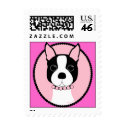 Boston Girl! Pink Cameo postage by totallypainted Boston Girl! Pink Cameo postage