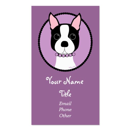 Boston Girl! Purple Business Card Template (front side)