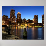 Boston Harbor and skyline.  Boston is one of the 7 Print