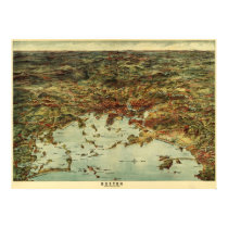 Boston Harbor Birdseye posters